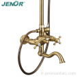 Robinet de douche de salle de bain vintage en bronze